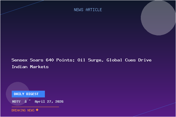 Sensex Soars 640 Points: Oil Surge, Global Cues Drive Indian Markets